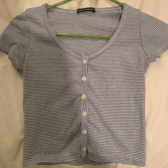 Brandy melville button down crop top - Picture 1 of 3